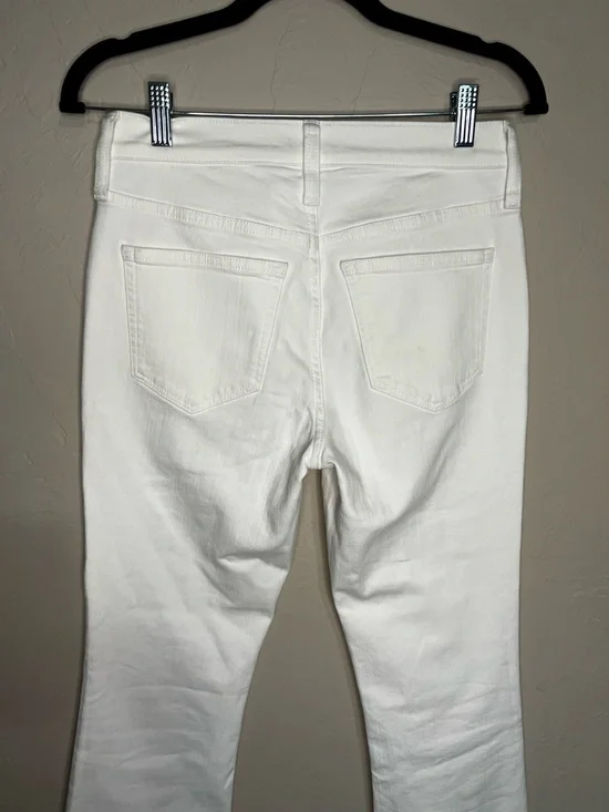 J. Crew Factory Mid Rise Flare Crop White Denim Jeans - Picture 9 of 11